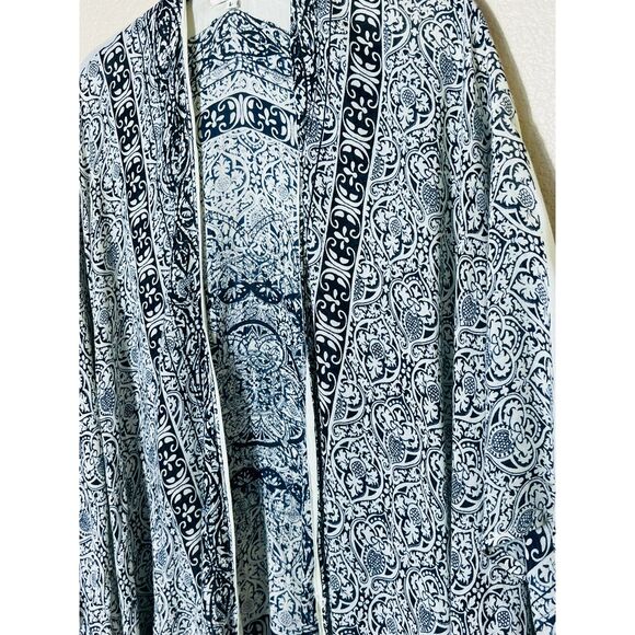 Mimi Viscose Black White Shawl Kimono Boho Wrap Layering India Large Cover Up - Picture 4 of 8